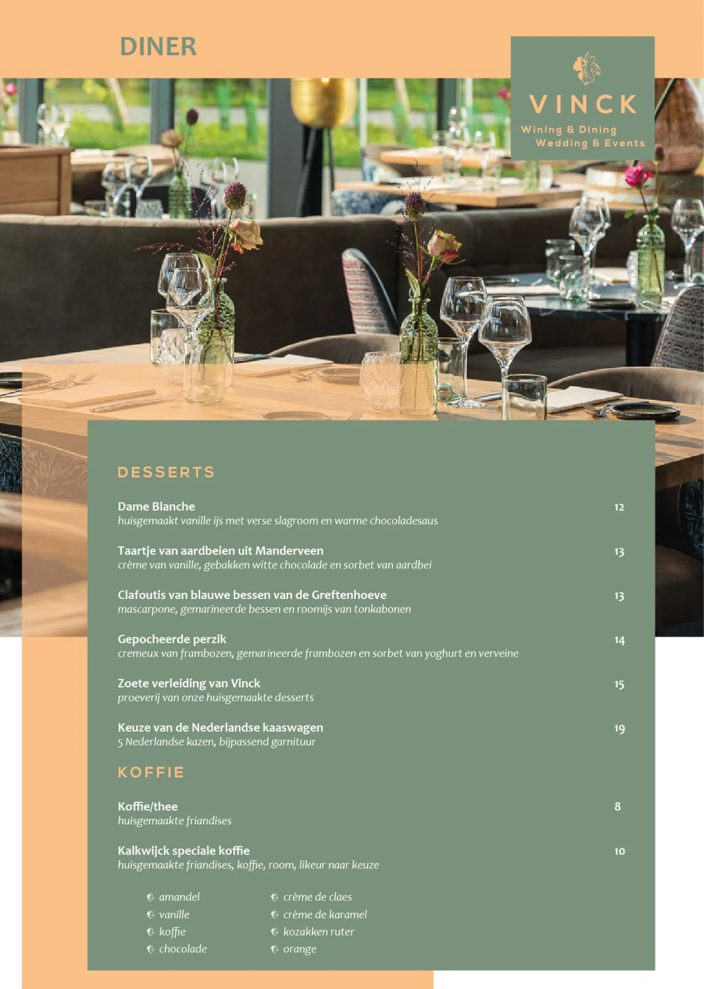 Dessertkaart Reataurant Vinck Geesteren Almelo Tubbergen Twente