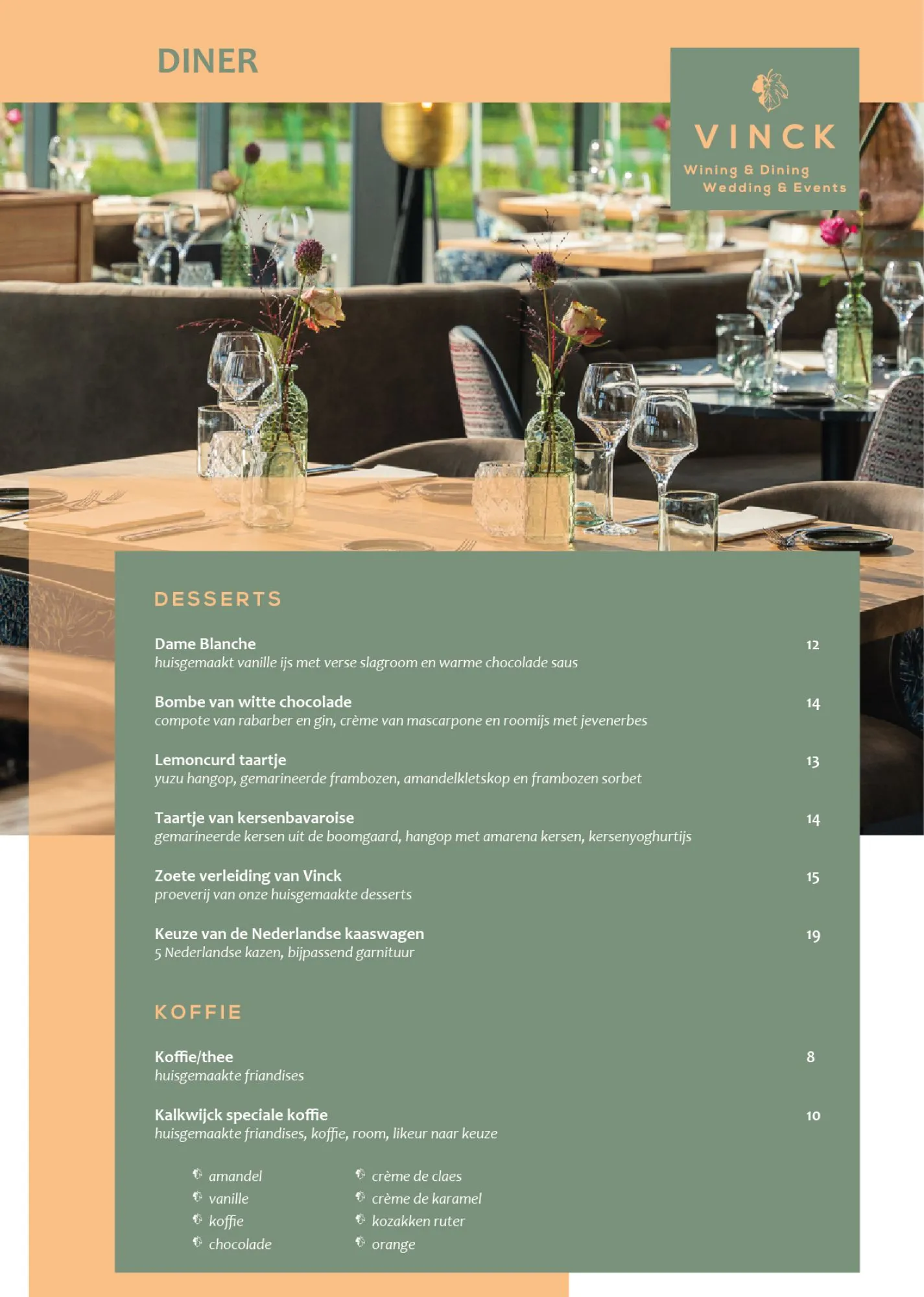 Dessertkaart Reataurant Vinck Geesteren Almelo Tubbergen Twente