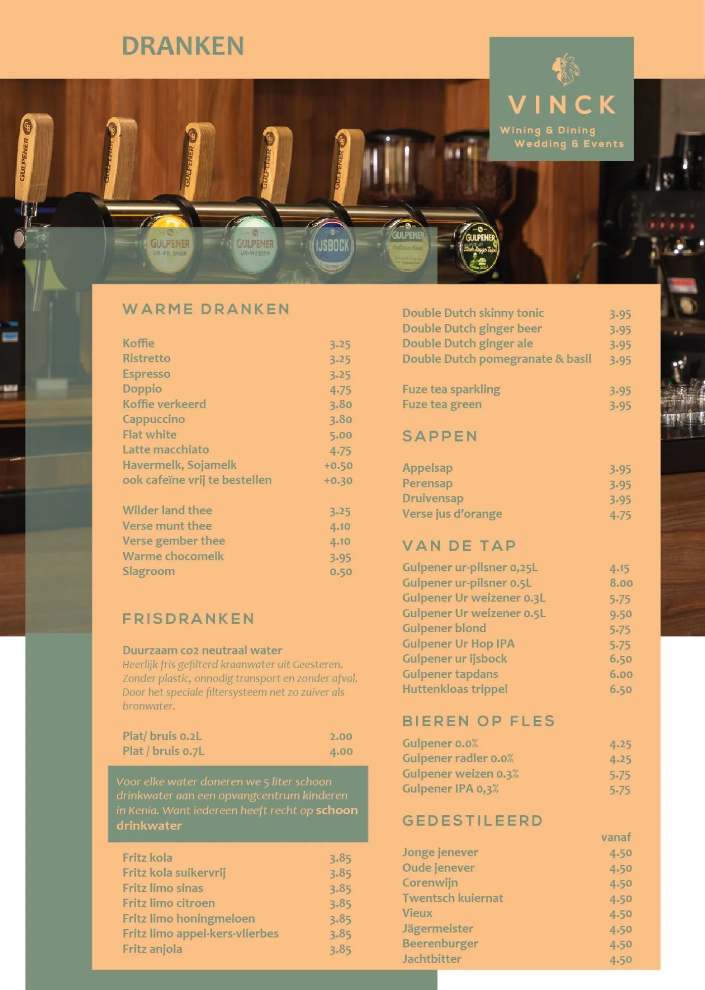 Drankenkaart Restaurant Vinck Geesteren Almelo Tubbergen Twente